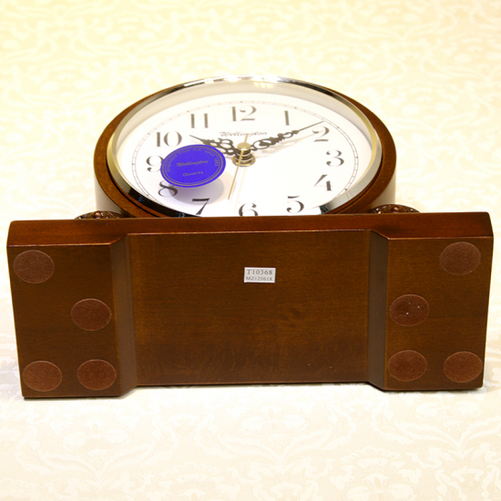 Simple solid wood wall clock living room dining room silent European-style round quartz clock new Chinese home atmospheric clock