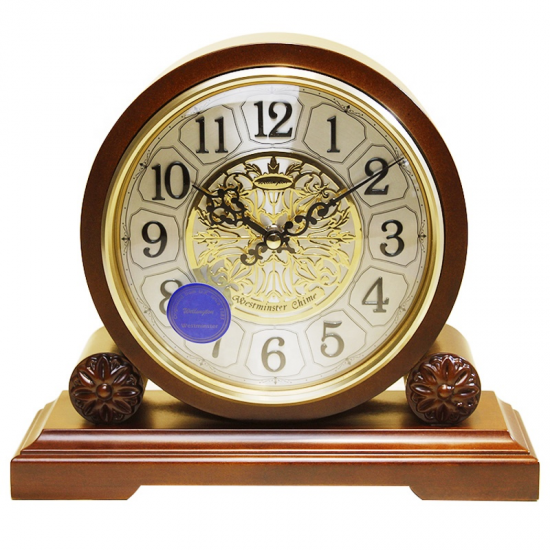 Simple solid wood wall clock living room dining room silent European-style round quartz clock new Chinese home atmospheric clock