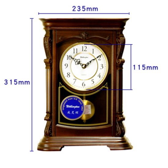 Simple solid wood wall clock living room dining room silent European-style round quartz clock new Chinese home atmospheric clock