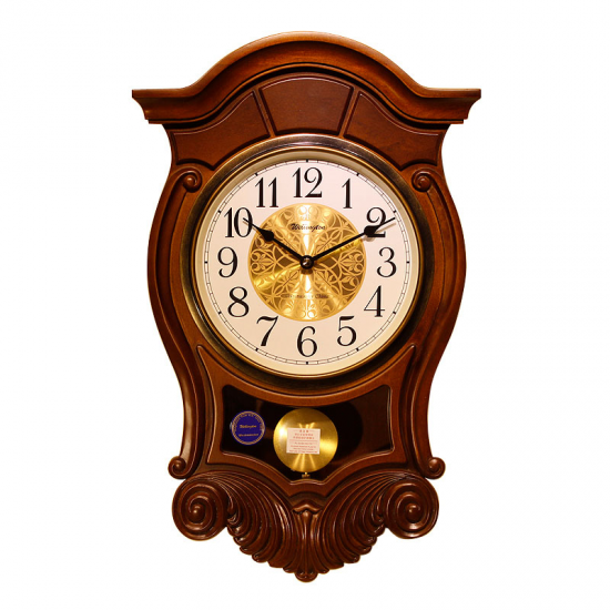 Weilingdun Music Hourly Chiming High Quality Clocks Europe Antique Wooden Mute Quartz Wall Clock
