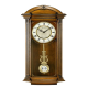 Simple solid wood wall clock living room dining room silent European-style round quartz clock new Chinese home atmospheric clock