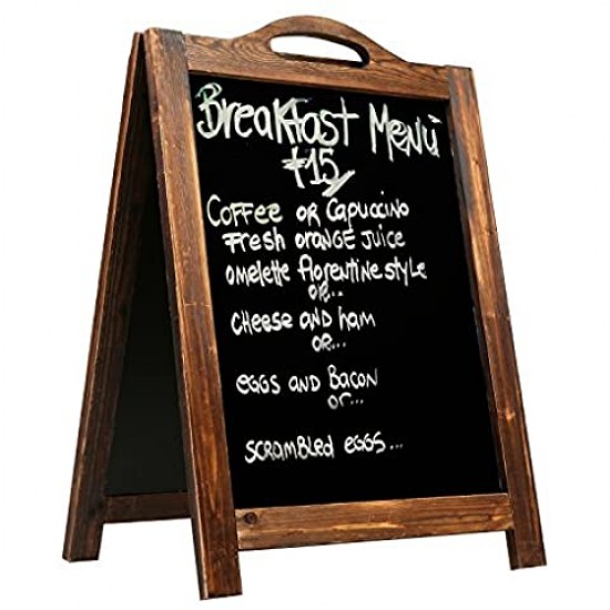 Frame Magnetic Chalkboard Sign 40 x 20 Inches, Classic Wooden Freestanding Sidewalk Sign, Double-Sided Sign Board Frame Magnetic Chalkboard Sign 40 x 20 Inches, Classic Wooden Freestanding Sidewalk Sign, Double-Sided Sign Board