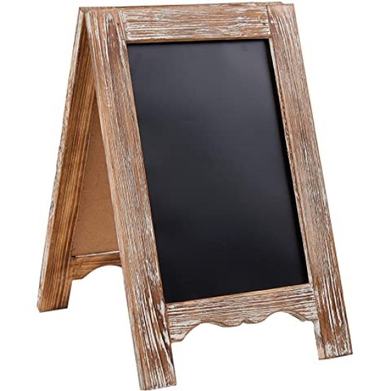 2-Sided Torched Wood A-Frame Chalkboard Sign, Sidewalk Cafe Menu Sandwich Board 2-Sided Torched Wood A-Frame Chalkboard Sign, Sidewalk Cafe Menu Sandwich Board