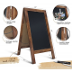 Frame Magnetic Chalkboard Sign 40 x 20 Inches, Classic Wooden Freestanding Sidewalk Sign, Double-Sided Sign Board
