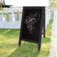 Frame Magnetic Chalkboard Sign 40 x 20 Inches, Classic Wooden Freestanding Sidewalk Sign, Double-Sided Sign Board