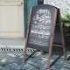Frame Magnetic Chalkboard Sign 40 x 20 Inches, Classic Wooden Freestanding Sidewalk Sign, Double-Sided Sign Board