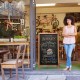 2-Sided Torched Wood A-Frame Chalkboard Sign, Sidewalk Cafe Menu Sandwich Board