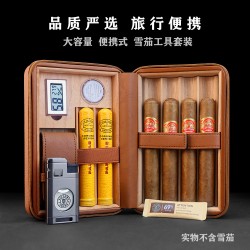 Portable Cedar Wood Cigar Humidor – Large-Capacity Travel Case and Accessory