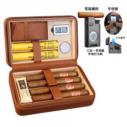 Portable Cedar Wood Cigar Humidor – Large-Capacity Travel Case and Accessory