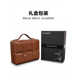 Portable Cigar Humidor Case – Cedar-Lined Travel Set (Holds 7 Cigars)