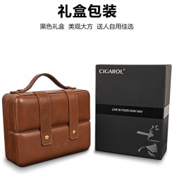 Portable Cigar Humidor Case – Cedar-Lined Travel Set (Holds 7 Cigars)