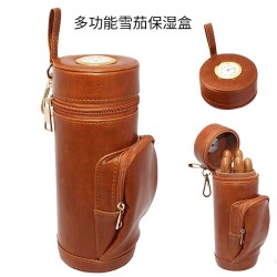 New Large-Capacity Multifunctional Cigar Humidor – Cedar Wood & Cowhide Leather