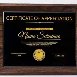 2026 Premium Walnut-Colored Blank Medal Wooden Base Authorized Plate Frame Award Certificate