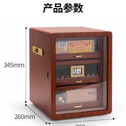 Qielong Cedar Wood Cigar Humidor – Large-Capacity, Double-Layer Box (Holds 50 Cigars)