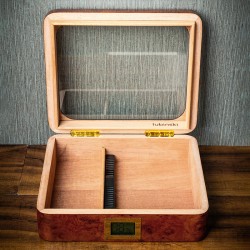 Cigar Humidor with Transparent Window and Spanish Cedar Lining – For Aging and Conditioning Cigars