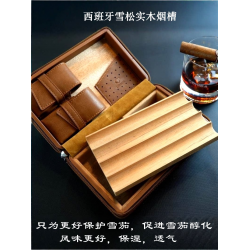 Portable Humidor, Cedar-Lined, with Cigar Cutter and Lighter – Includes Cigar Case