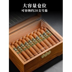 Large-Capacity Spanish Cedar Cigar Humidor for Home Aging – Features a Viewing Window and Moisture Protection
