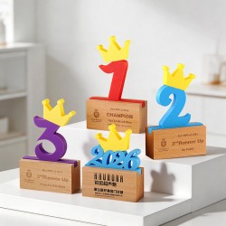 3D-Printed Solid Wood Trophy – Custom-Made, Creative DIY Design for Annual Meetings, Anniversary Celebrations, and Fun Award Ceremonies