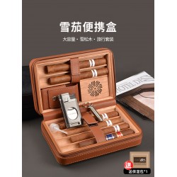 Portable Cigar Humidor Set – Cedar-Lined Travel Case with Large Capacity