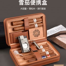 Portable Cigar Humidor Set – Cedar-Lined Travel Case with Large Capacity