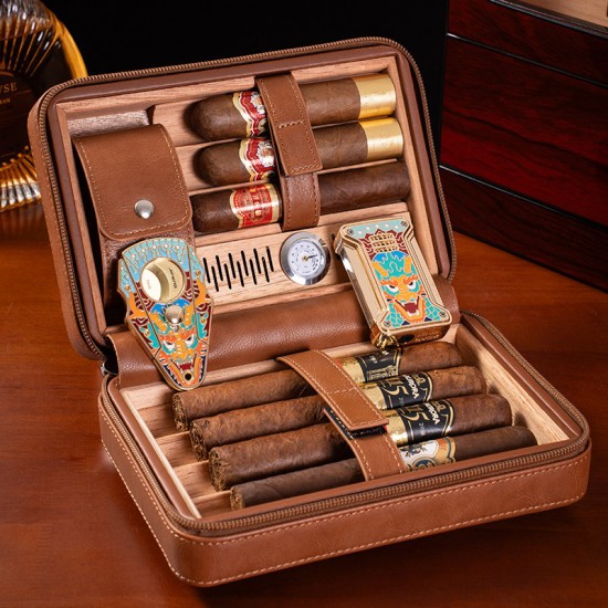  compact portable cigar wooden box