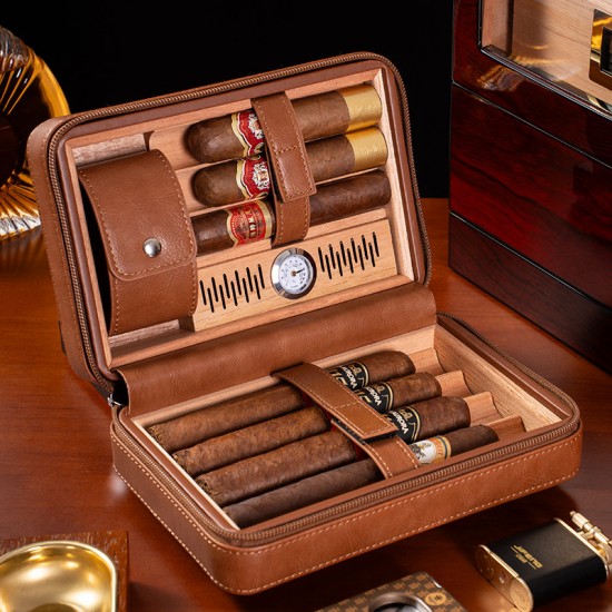  compact portable cigar wooden box