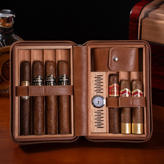  compact portable cigar wooden box