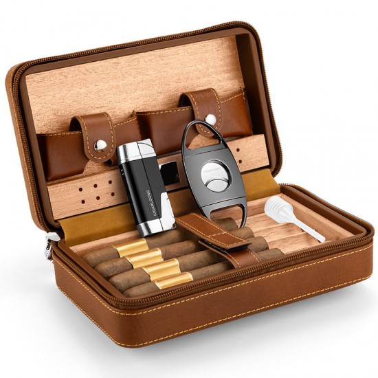 polished solid-wood cigar box