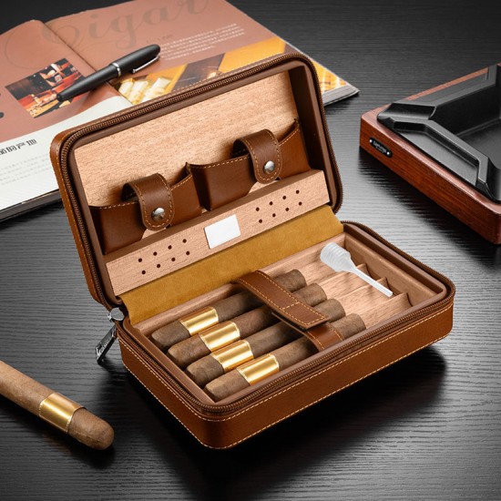 polished solid-wood cigar box