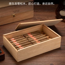Cigar Humidor Box Made of Spanish Cedar Wood, Uncoated, for Aging Cigars