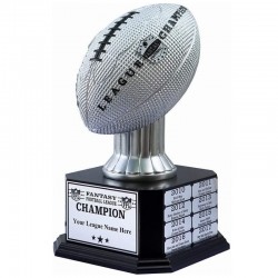 Perpetual Fantasy Football Trophy - Customizable Championship Trophy Award Winner | Free Engraving up to 19 Years Past Winners (Vivid Black)