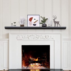 HTJX Wall Decor,Wall Mounted Solid Wood Books/Cat/Storage Fireplace Mantel,Wall Shelves for Home Room Bedroom Decor,Shelf for Bathroom Living Room Kitchen,16inch