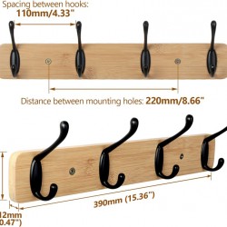 HTJX Wall Mounted Coat Rack Wooden Entryway Coat Rack Hat Hanger Rack With4 Hooks for The Entryway, Bathroom, Bedroom, Kitchen HTJX Wall Mounted Coat Rack Wooden Entryway Coat Rack Hat Hanger Rack With4 Hooks for The Entryway, Bathroom, Bedroom, Kitchen