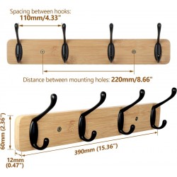 HTJX Wall Mounted Coat Rack Wooden Entryway Coat Rack Hat Hanger Rack With4 Hooks for The Entryway, Bathroom, Bedroom, Kitchen HTJX Wall Mounted Coat Rack Wooden Entryway Coat Rack Hat Hanger Rack With4 Hooks for The Entryway, Bathroom, Bedroom, Kitchen