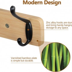 HTJX Wall Mounted Coat Rack Wooden Entryway Coat Rack Hat Hanger Rack With4 Hooks for The Entryway, Bathroom, Bedroom, Kitchen HTJX Wall Mounted Coat Rack Wooden Entryway Coat Rack Hat Hanger Rack With4 Hooks for The Entryway, Bathroom, Bedroom, Kitchen