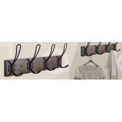 HTJX Rustic Coat Rack, Wall Mounted Coat Hook with 4 Farmhouse Hooks, Solid Pine Wood, Perfect Touch for Your Entryway Bathroom Kitchen to Hang Coat Clothes Hat Purse Bag Towel Robes (Brown) HTJX Rustic Coat Rack, Wall Mounted Coat Hook with 4 Farmhouse Hooks, Solid Pine Wood, Perfect Touch for Your Entryway Bathroom Kitchen to Hang Coat Clothes Hat Purse Bag Towel Robes (Brown)