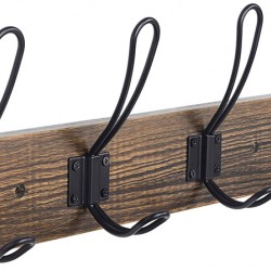 HTJX Rustic Coat Rack, Wall Mounted Coat Hook with 4 Farmhouse Hooks, Solid Pine Wood, Perfect Touch for Your Entryway Bathroom Kitchen to Hang Coat Clothes Hat Purse Bag Towel Robes (Brown) HTJX Rustic Coat Rack, Wall Mounted Coat Hook with 4 Farmhouse Hooks, Solid Pine Wood, Perfect Touch for Your Entryway Bathroom Kitchen to Hang Coat Clothes Hat Purse Bag Towel Robes (Brown)