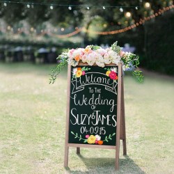Chalkboard, Chalkboar Sign, A Framed Sidewalk Sign,Sandwich Chalkboards,Rustic Menu Display for Restaurant, Double Sided, Freestanding, Wedding Chalkboard Easel, 22" by 40" Blackboards, Vintaged