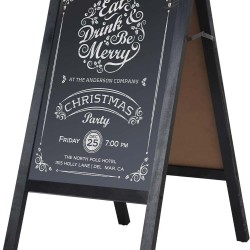 Chalkboard Sign, Rustic Magnetic A-Frame Chalkboard Sign, Free Standing Chalkboard Easel, Sturdy Sandwich Board Menu Display for Restaurant, Business or Wedding (Brown) Chalkboard Sign, Rustic Magnetic A-Frame Chalkboard Sign, Free Standing Chalkboard Easel, Sturdy Sandwich Board Menu Display for Restaurant, Business or Wedding (Brown)