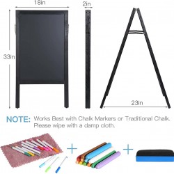 Chalkboard Sign, Rustic Magnetic A-Frame Chalkboard Sign, Free Standing Chalkboard Easel, Sturdy Sandwich Board Menu Display for Restaurant, Business or Wedding (Brown) Chalkboard Sign, Rustic Magnetic A-Frame Chalkboard Sign, Free Standing Chalkboard Easel, Sturdy Sandwich Board Menu Display for Restaurant, Business or Wedding (Brown)