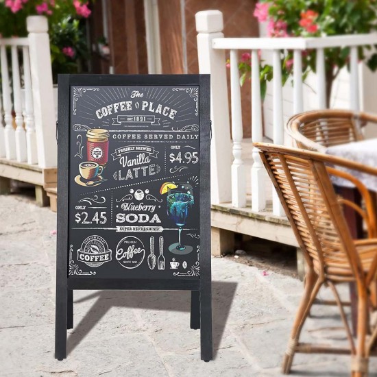 wooden chalkboard sign wall