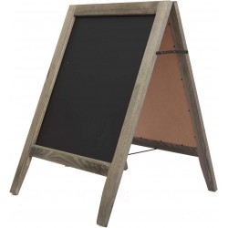 Rustic Vintaged Wooden Freestanding A-Frame Double-Sided Chalkboard Sign/Sturdy Sidewalk Sign Sandwich Board/Outdoor A Frame Chalk Board for Weddings & More!