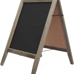 Rustic Vintaged Wooden Freestanding A-Frame Double-Sided Chalkboard Sign/Sturdy Sidewalk Sign Sandwich Board/Outdoor A Frame Chalk Board for Weddings & More!