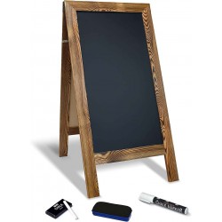 Rustic Vintaged Wooden Freestanding A-Frame Double-Sided Chalkboard Sign/Sturdy Sidewalk Sign Sandwich Board/Outdoor A Frame Chalk Board for Weddings & More!