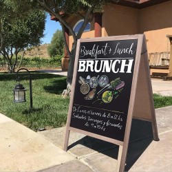 Chalkboard, 39.7" x 21.8" Chalkboard Sign Sandwich Board Wooden Chalkboard Signs A-Frame Chalkboard Display for Wedding Double-Sided Sidewalk Sign