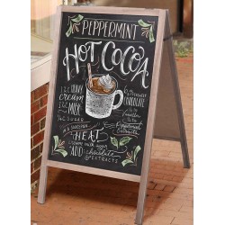 Chalkboard, 39.7" x 21.8" Chalkboard Sign Sandwich Board Wooden Chalkboard Signs A-Frame Chalkboard Display for Wedding Double-Sided Sidewalk Sign Chalkboard, 39.7" x 21.8" Chalkboard Sign Sandwich Board Wooden Chalkboard Signs A-Frame Chalkboard Display for Wedding Double-Sided Sidewalk Sign