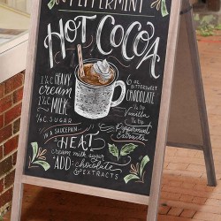 Chalkboard, 39.7" x 21.8" Chalkboard Sign Sandwich Board Wooden Chalkboard Signs A-Frame Chalkboard Display for Wedding Double-Sided Sidewalk Sign Chalkboard, 39.7" x 21.8" Chalkboard Sign Sandwich Board Wooden Chalkboard Signs A-Frame Chalkboard Display for Wedding Double-Sided Sidewalk Sign