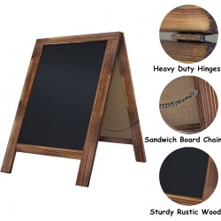 Rustic Whitewash Double Sided Chalkboard, 10"*14" Tabletop Stand, Small Countertop Chalkboard Easel with 8Pcs Liquid Chalk for Menu, Kitchen, Restaurants, Bar, Wedding and Home Decor