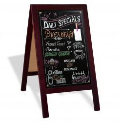 Wooden A-Frame Sign with Eraser & Chalk - 40 x 20 Inches Magnetic Sidewalk Chalkboard – Sturdy Freestanding Sandwich Board Menu Display for Restaurant, Business or Wedding Wooden A-Frame Sign with Eraser & Chalk - 40 x 20 Inches Magnetic Sidewalk Chalkboard – Sturdy Freestanding Sandwich Board Menu Display for Restaurant, Business or Wedding