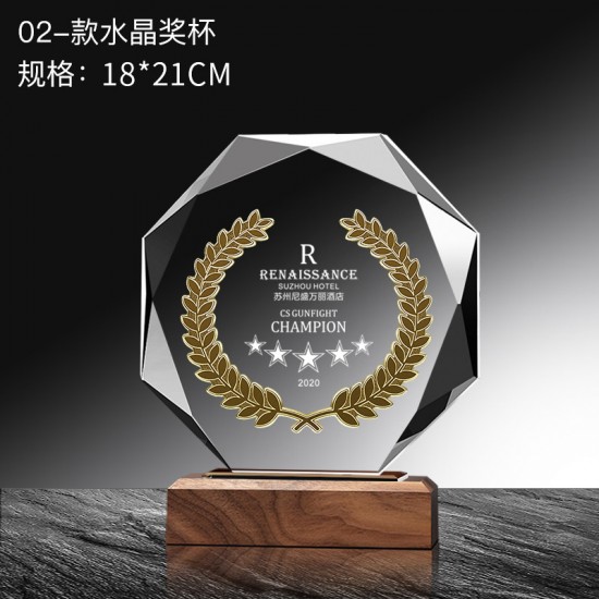 Wood base trophy 